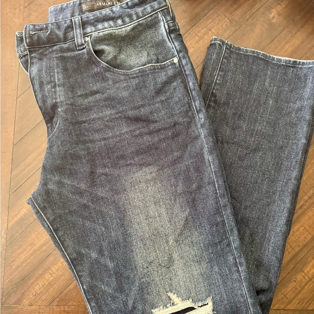 Armani Exchange Men's Dark Blue Slim Jeans